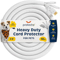 PROTECTO Heavy Duty Dog & Cat Cord Protector 10ft Easy-to-Use Critter Cord Cover for Pet Clear Odorless White Color Cord Protectors from Pets No Chew Solution Power Audio & Video Wire Protector Tubing