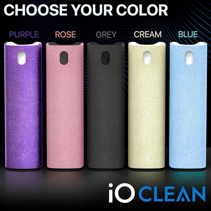 Mini Screen Cleaner Finger Proof Spray for Smartphones, iPads, MacBooks, Laptops, Car Screens, Touchscreens 3 in1 Mist Cleaner, Microfiber Cloth and Protective Cover (Rose)