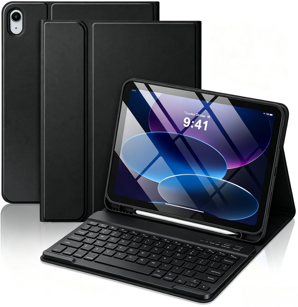 MMK for iPad A16 11th 10th Generation Case with Keyboard, Watermelon Red