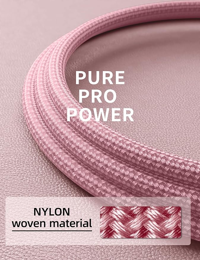 USB C Cable 10FT, 2Pack Long USB A to USB C Charger Cable, Type C Cable Fast Charging Upgraded Extra Durable Braided USBC Cord Compatible with iPhone 16 15 Pro Max/LG and More USB C Devices-Pink