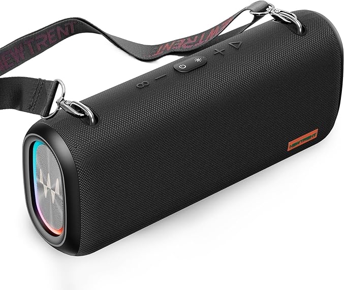 Vibe Pro Outdoor Bluetooth Speaker, 80W Peak Loud Portable Wireless Speaker, Waterproof IPX65, Deep Bass, RGB Lights, Studio Quality Sound Powered by Waves Audio, Party & Pool Ready (Black)