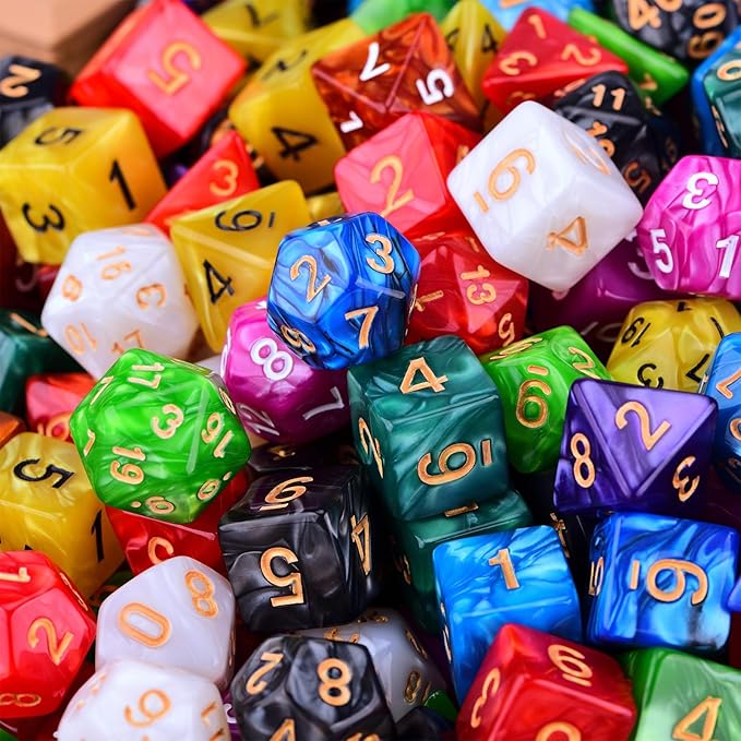 Extended RPG Dice Set 15 x 31 Polyhedral Dice (465pcs) for DND Tabletop Role-Playing Games (15 Colors)
