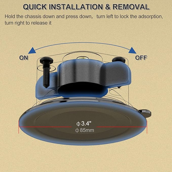 Suction Cup Mount, Windshield Suction Mount Bracket, Single Suction Base with 1/4" Female Threaded for Magic Arm Gopro Adapter