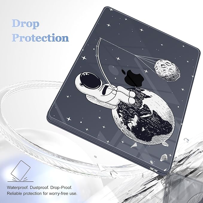 Case for MacBook Air 15 Inch 2025 2024 2023 Release M4 A3241 M3 A3114 M2 A2941, Hard Shell with Screen Protector & Keyboard Cover, Compatible with Touch ID - Astronaut Enjoy