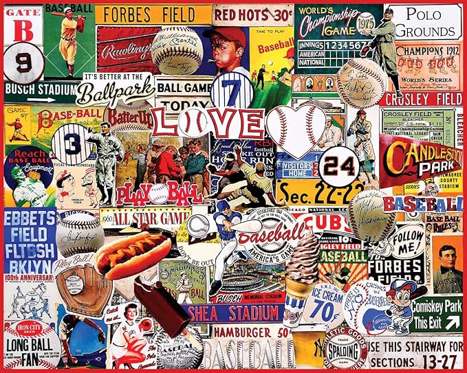 White Mountain Puzzles - I Love Baseball - 1000 Piece Jigsaw Puzzle