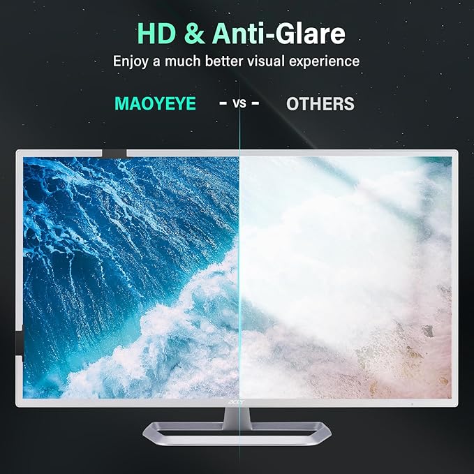 [2 Pack] Magnetic 27 Inch Computer Privacy Screen for 16:10 Aspect Ratio Widescreen Monitor, Hanging Eye Protection Anti Glare Blue Light Computer Monitor Privacy Filter, Removable 27in Protector Film
