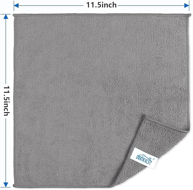 HOMEXCEL 8PK Microfiber Cleaning Cloth, Cleaning Rags for Home, 11.5x11.5in