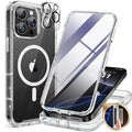 Miracase for iPhone 16 Pro Max Case 6.9'', [Bubble Free] Full-Body Bumper Phone case with Built-in Full Glass Screen &Lens Protector,Compatible with MagSafe,Drop Proof 16 Pro Max Cover,Clear Glitter
