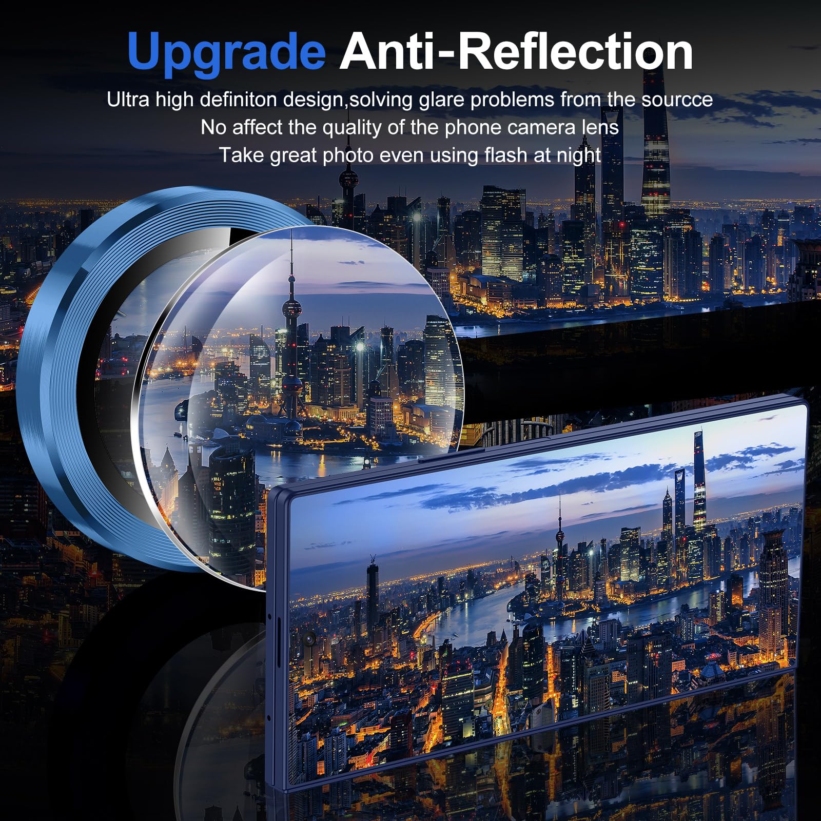 Avocase for Samsung Galaxy Z Fold 7 Camera Lens Protector, Individual Metal Ring Tempered Glass Lens Cover, [Strong Adsorption] Scratch Resistant Ultra-Thin HD Clear Lens Cover, 1 Set-Deep Blue