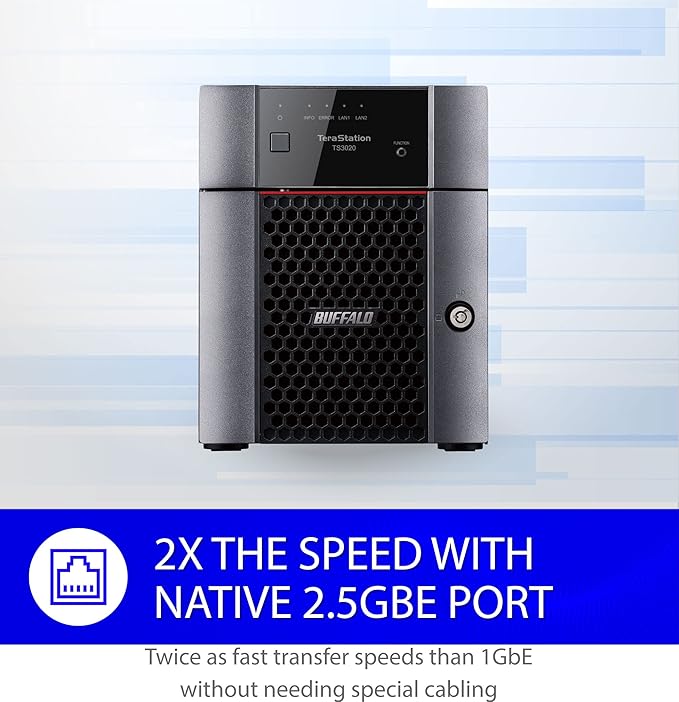 BUFFALO TeraStation 3420DN 4-Bay SMB 16TB (2x8TB) Desktop NAS w/Hard Drives Included Network Attached Storage