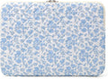 Puffy Laptop Sleeve 13-15.6 Inch Cute Quilted Laptop Protective Case Padded Floral Computer Sleeve for MacBook (B-Blue, 15 Inch)