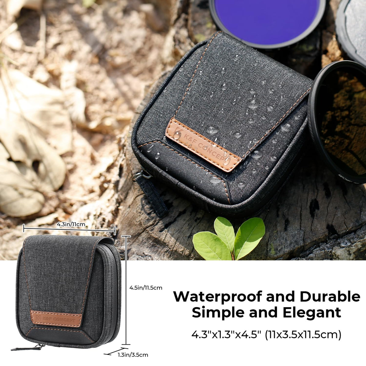 K&F CONCEPT 4 in 1 Basic Model Lens Filter Pouch Up to 95mm