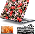 for MacBook Pro 16 inch Case 2021 2022 2023 2024 Release A3186 A3403 M4 A2991 M3 A2780 M2 A2485 M1 Pro/Max, Hard Shell Case with Screen Protector & Keyboard Cover, Leopard Cherry