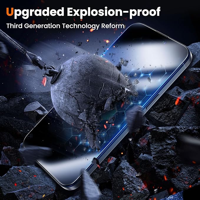 UniqueMe for iPhone 14 Screen Protector - [Military Grade Shatterproof & 9H+ Hardness] Screen Protector 14 Tempered Glass Full Coverage Protection, Easy Installation, 2 Packs