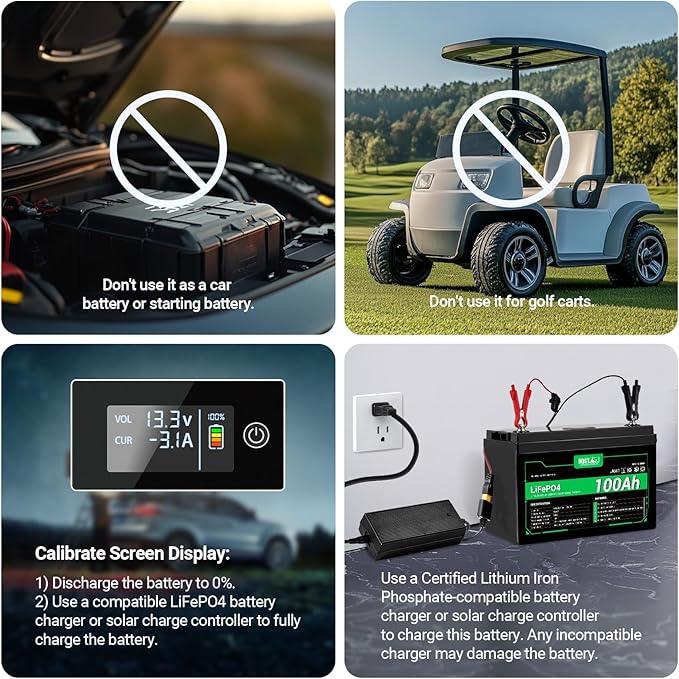 HQST 12 Volt 100Ah Lithium Iron Phosphate Battery with LED Meter,LiFePO4 Battery,10 Year Lifetime,Low & High Temp Protection,Supports in Series and Parallel for RVs,Trolling Motors Boats,Marine-3 Pack