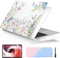 Batianda Case for MacBook Air 13 Inch M1 2020 2019 2018 Release Model A2337 A2179 A1932 with Retina & Touch ID, Floral Series Hard Shell Cover with Keyboard Cover & Screen Protector,Elegant Flowers