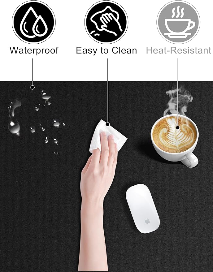 TopMade Mouse Pad with 15W Wireless Charging & Phone Holder, 31.5" x 15.75" XXL Large Desk Pad, Gaming Computer Keyboard Pad, Waterproof Mousepad Home Office Desk Mat for MacBook, PC, Laptop, Black