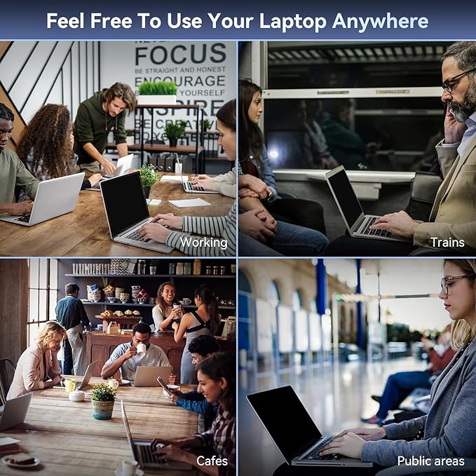 Laptop Privacy Screen 15.6 Inch Compatible with HP/Dell/Acer/Samsung/Asus/Lenovo/Toshiba,16:9 Aspect Removable Anti Glare Blue Light Filter Protector, 15.6 in Laptop Privacy Screen Shield