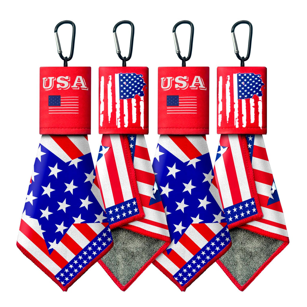 2 Sided Portable Glasses Cleaner, Patriotic Glasses Cloth Keychain,Reusable Microfiber Lens Eyeglasses Cleaning Cloth Pouch for Sunglasses Lens Camera Phone Screens