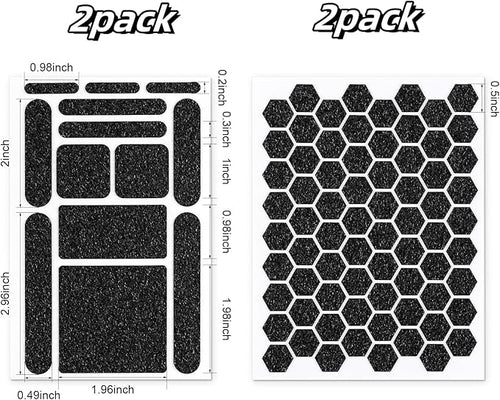 ACFELLE 4Pack Phone Grip Tape, Finger Grip Stickers Decal Waterproof Pre-Cut Non Slip Kit Adhesive Traction for Cell Phone Cases, Handles, Tools (4Pack Black)