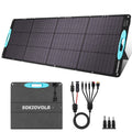 SOKIOVOLA 200W Portable Solar Panels for Power Station, IP68 Waterproof ETFE Foldable Solar Panel Kit 25% High Conversion Efficiency Solar Panel for Camping Outdoor RV Blackout
