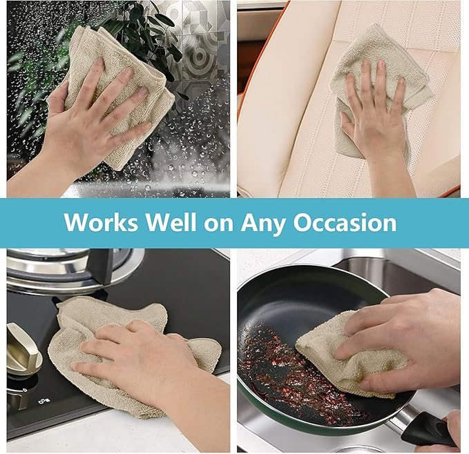 HOMEXCEL 50PK Microfiber Cleaning Cloth, Cleaning Rag for Home, 11.5x11.5in