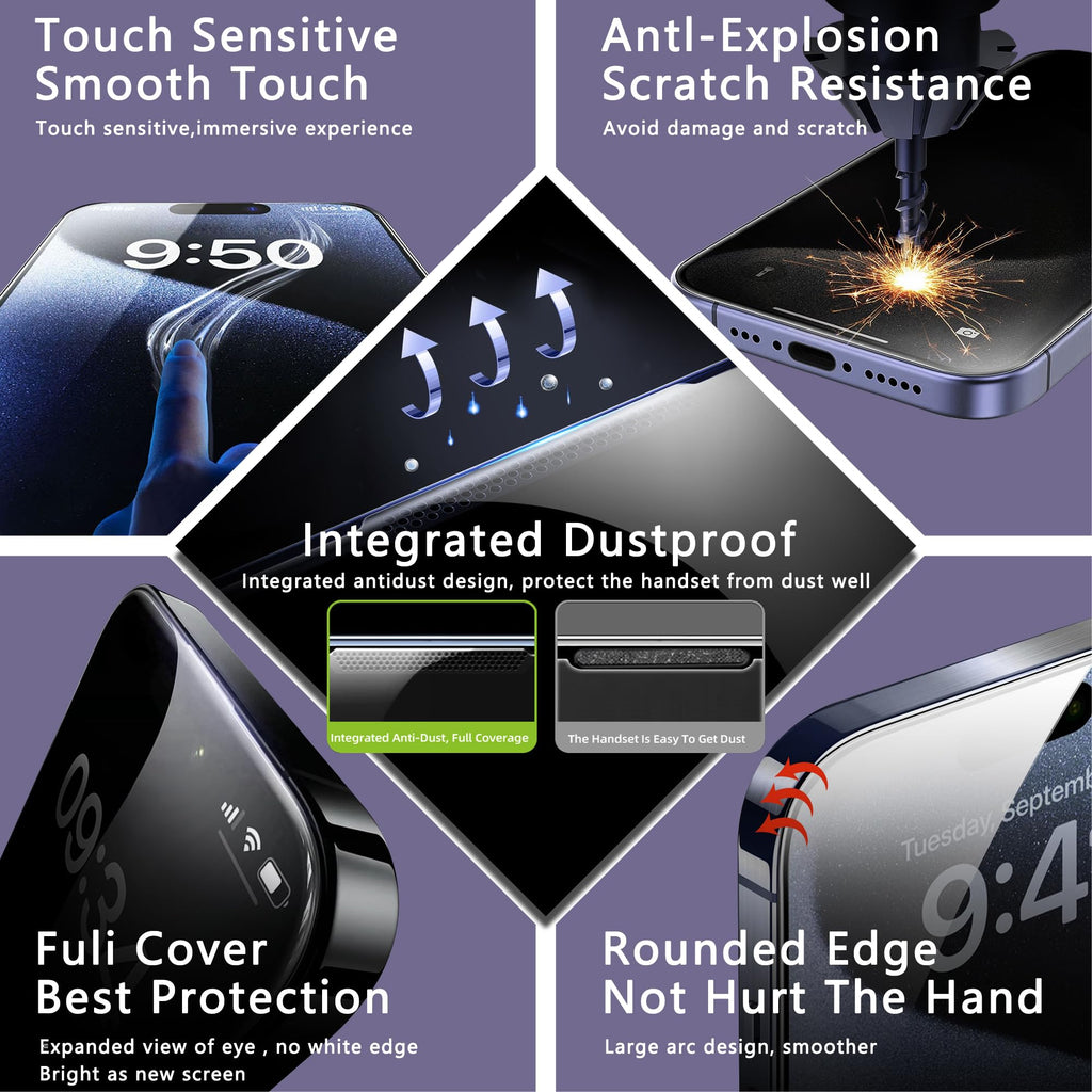 CHRYSHA 2-Pack Anti Blue Light Matte Screen Protector for iPhone 16 Pro Max 6.9-Inch, Auto Dust Removal, No Bubbles, High Definition Clear, Easy Installation