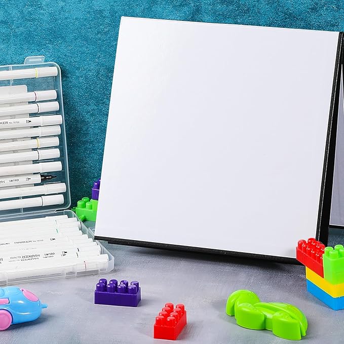 Zhanmai 4 Pcs Folding Blank Game Board, 20" x 20" DIY Create Make Your Own Game Board, Blank Quad Fold Dry Erase Battle for Family School Classroom DIY Activities