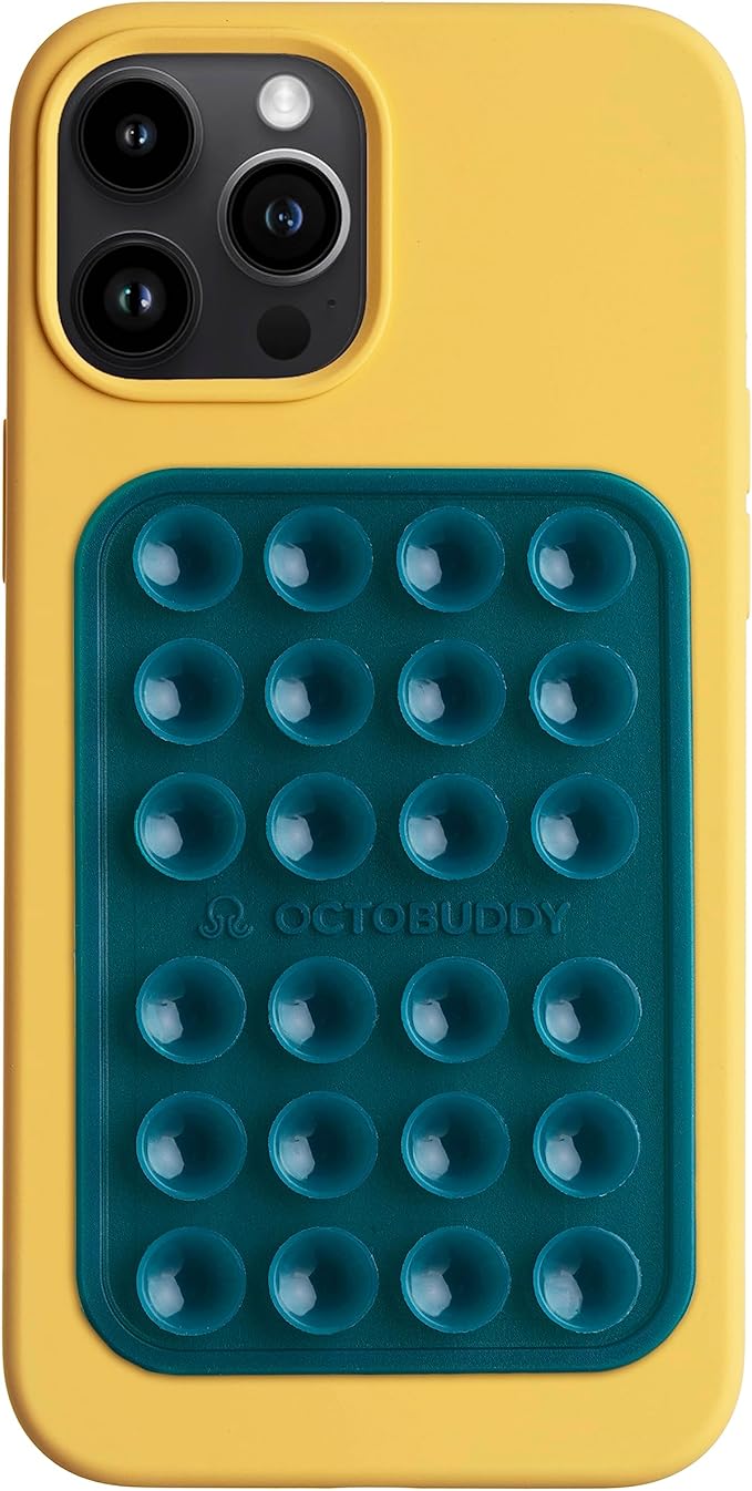 OCTOBUDDY Classic MAX - Silicone Suction Phone Case Adhesive Mount - Hands-Free, Strong Grip Holder for Selfies and Videos - iPhone and Android Compatible - 2.6″ x 3.9″