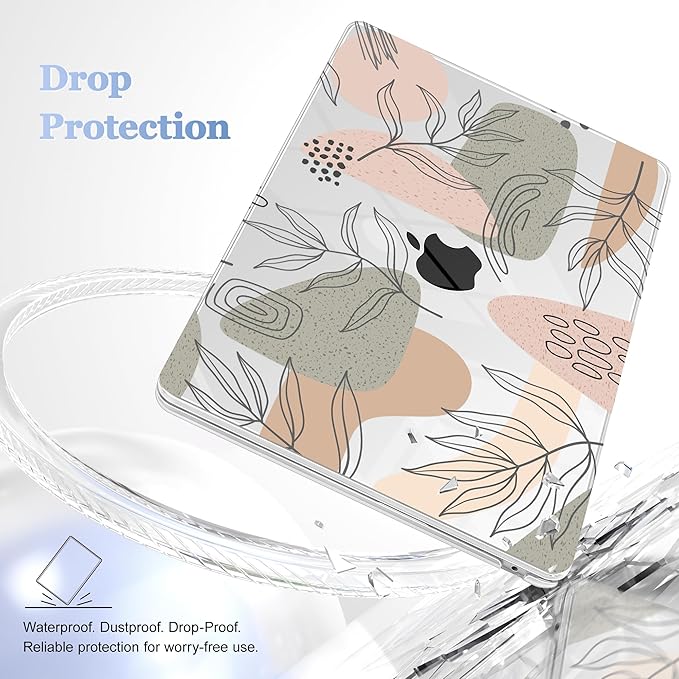 Case for MacBook Air 15 Inch 2025 2024 2023 Release M4 A3241 M3 A3114 M2 A2941, Hard Shell with Screen Protector & Keyboard Cover, Compatible with Touch ID - Tropical Leaves