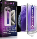 2 Pack Anti Blue Light Matte Screen Protector for iPhone 11 Pro and iPhone xs and iPhone x 5.8-Inch Auto Dust Removal, No Bubbles, Tempered Glass Film, Easy Installation