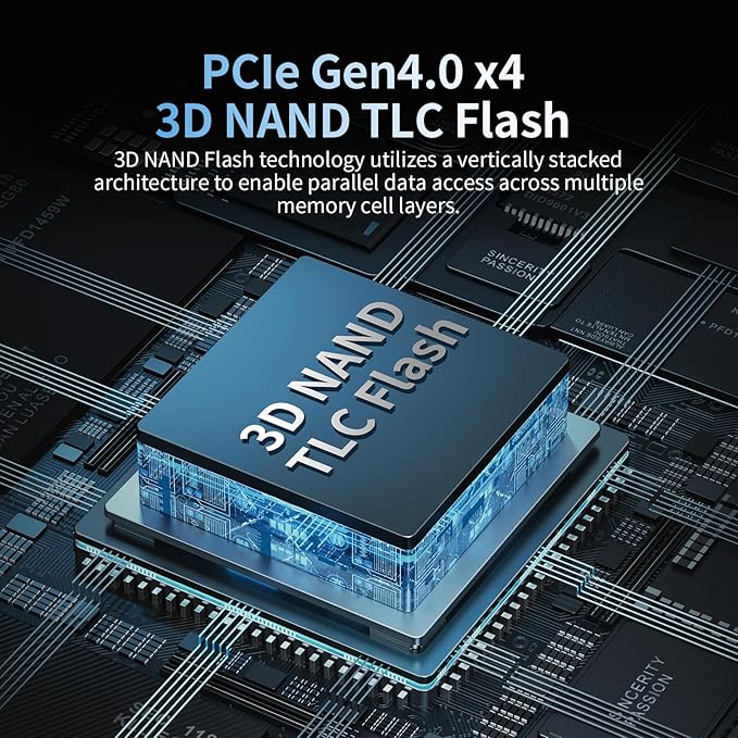 2TB SSD NVMe M.2 2280 PCIe Gen4 x4 Internal Solid State Drive - Up to 7400MB/s, 2TB SSD PS5 Dynamic SLC Cache, PS5 Compatible for Gaming PC Laptop(EN870)