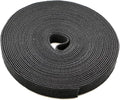 Reusable Fastening Tape Cable Ties 3/4 Inch Double Side Hook Roll (10 Yard, Black)