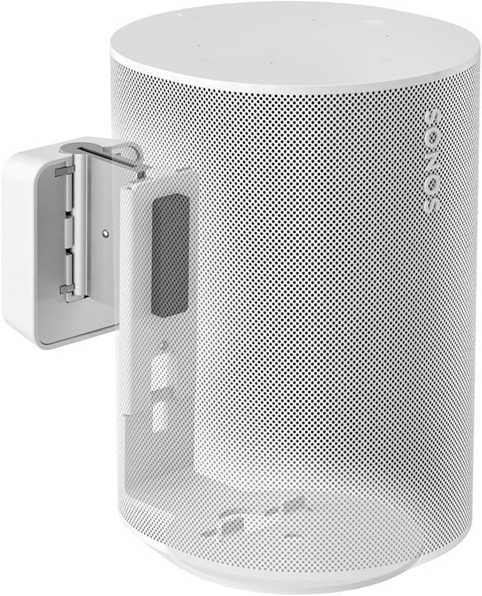 Vogel's SWM 4111 Speaker Wall Bracket for Sonos ERA 100, Max. 11 lbs (5 kg), Tiltable -30º/+30º, Swivels up to 70º (Left/Right), White, 1 Bracket