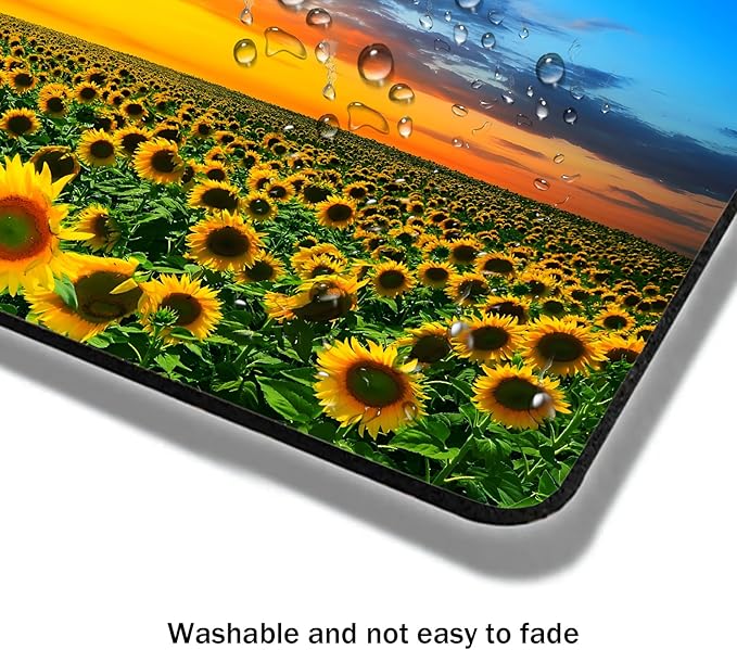 Mouse Pad, Beautiful Sunset Sunflower Mouse Pads for Desk, 9.5" x 7.9" Non-Slip Rubber Base Computer Mousepad with Women, Portable Square Design for Wireless Mouse and Pad Laptop Office & Travel