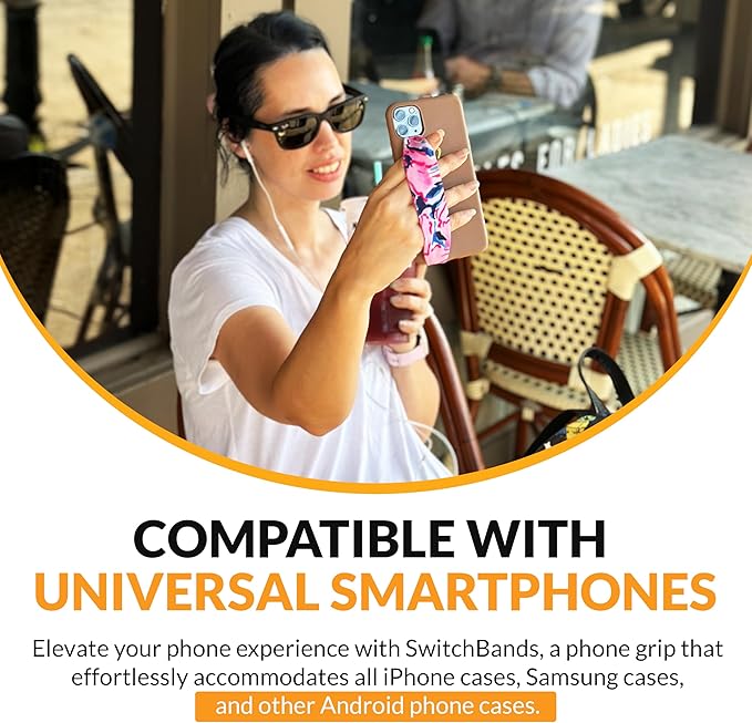 Phone Grip Strap - Pack of 2 Reversible Finger Holder for Phone Back, Customizable Anti-Slip Design, Wireless Charging Compatible Detachable Holder for iPhone - Cat Nap