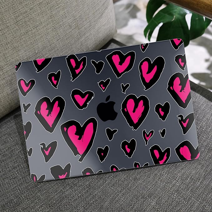 MEEgoodo Case for MacBook Pro 13 inch Case 2022 2021 2020 New A2338 M2/M1 A2251 A2289, Laptop Hard Shell with Keyboard & Camera Cover Compatible with 13 inch MacBook Pro, Handwritten Heart