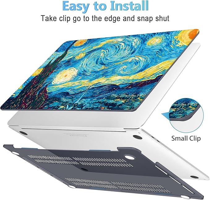 Mektron for MacBook Pro 16 inch Case A2141, 2020 2019 Pro 16-inch Touch Bar & Touch ID Starry Sky Matte Hard Shell Cover Keyboard Skin Screen Protector