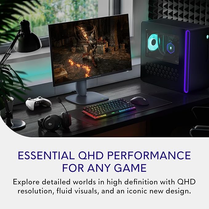 Alienware 27 Gaming Monitor - AW2725DM - 27-inch QHD 180Hz 1ms Display, IPS, NVIDIA G-SYNC, AMD Freesync, VESA AdaptiveSync.