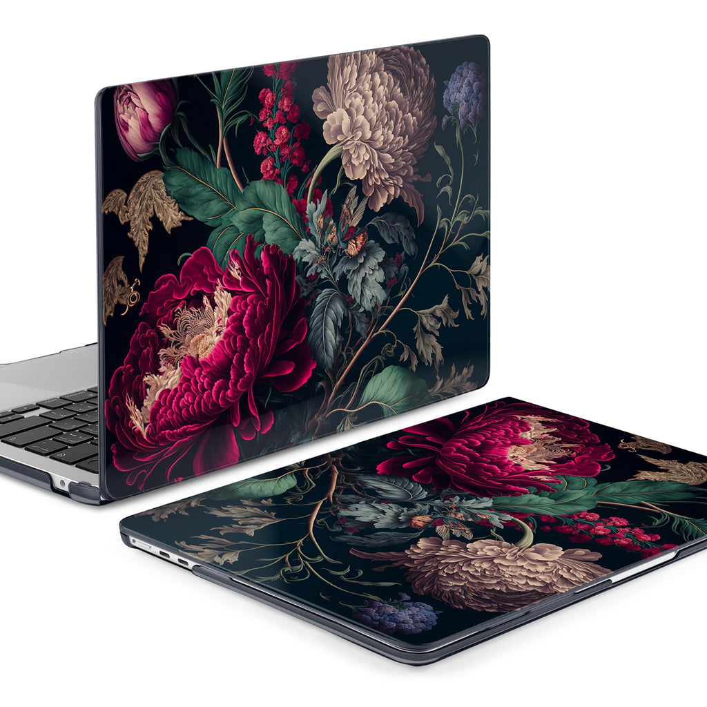 Batianda Case for MacBook Air 15" with M5 M4 M3 M2 Chip, Vintage Dark Peony