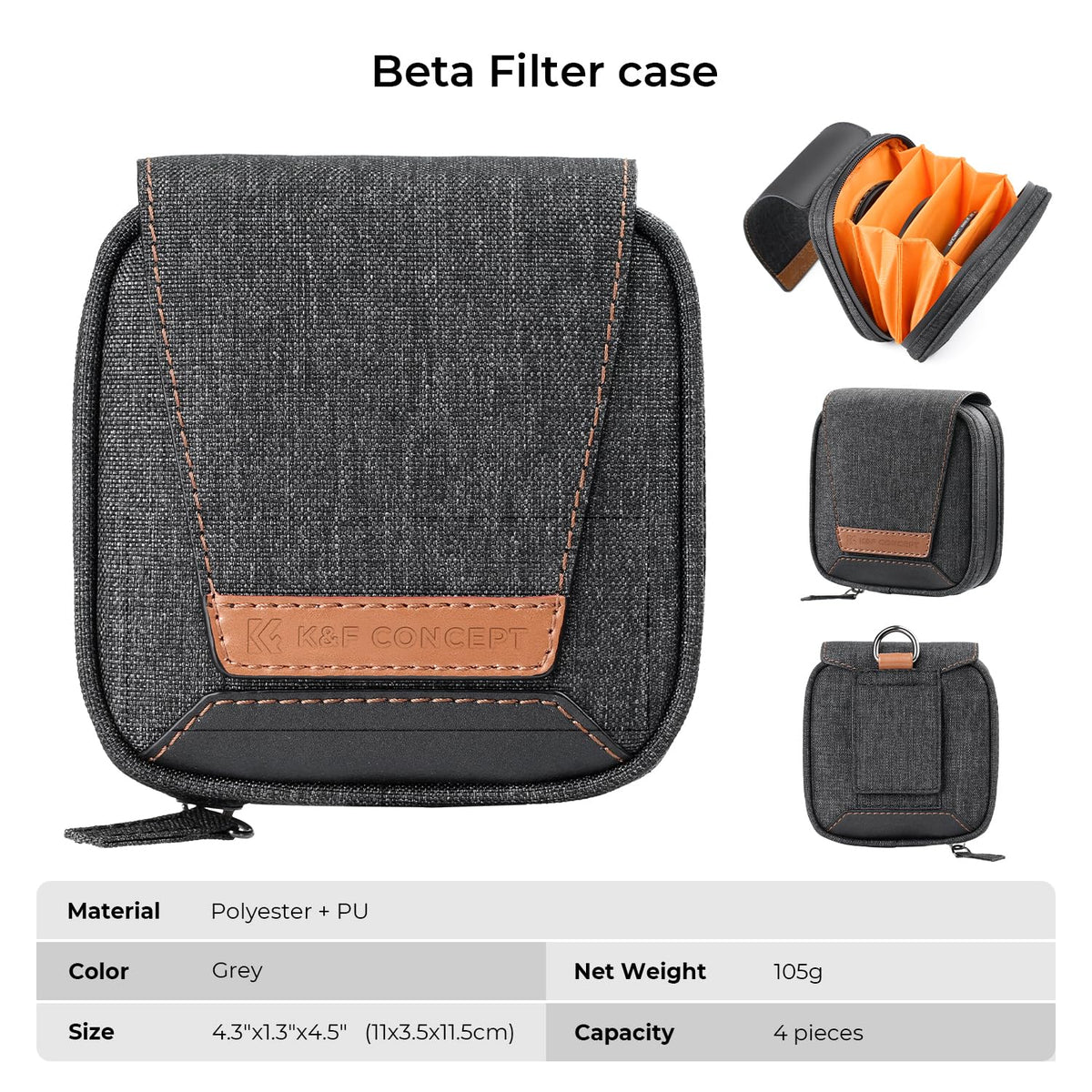 K&F CONCEPT 4 in 1 Basic Model Lens Filter Pouch Up to 95mm
