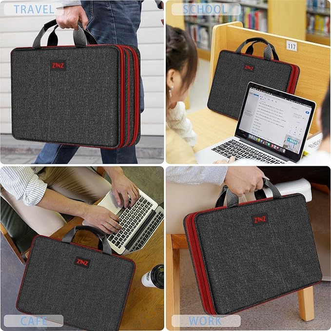 ZINZ Slim Expandable Laptop Case 15.6 Inch Sleeve Upgraded Protective Durable Recycled Carrying Case Compatible with MacBook 15" & 16" and Most 15" 15.6" 16" Notebook,B01K02