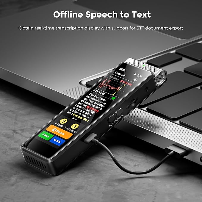 136GB Digital Voice Recorder with Playback, Innioasis R1 Full Touchscreen Voice Recorder with Bluetooth, Voice Activated Sound Audio Recorder Device with Mic (Silver)
