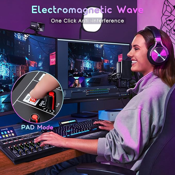 8-Channel Audio Mixer for PC,SX-8iu Mixing Console with XLR Inputs, Bluetooth, 99 Digital Signal Processor Effects, USB Interface, MP3 Compatible for Podcast, Music, Recording 9.84"x2.17"x15.35"inches