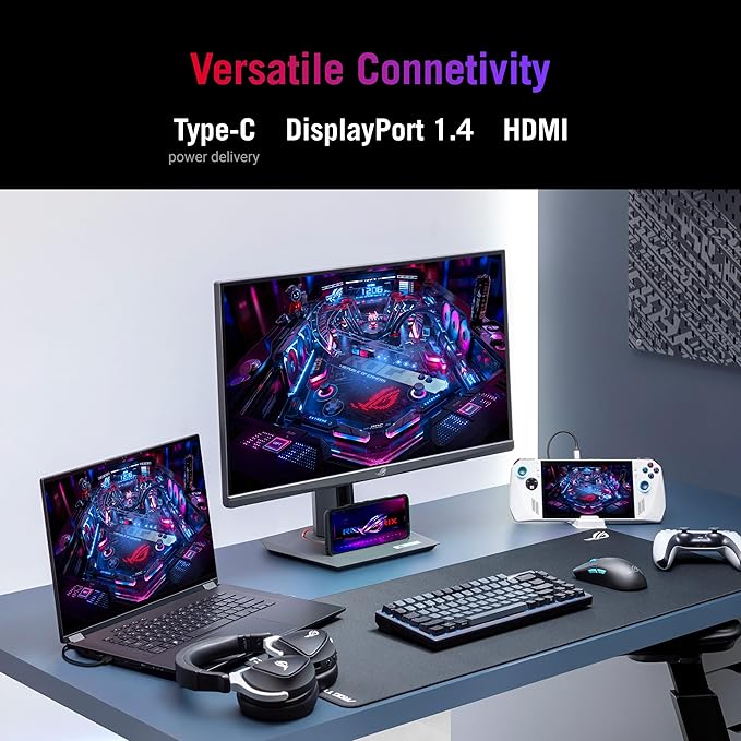 ASUS ROG Strix 27” 4K HDR400 USB-C Gaming Monitor(XG27UCS)–UHD (3840 x 2160), 160Hz, 1ms, Fast IPS,130% sRGB,Extreme Low Motion Blur Sync, G-Sync Compatible, DisplayWidget, Tripod socket, 3yr warranty