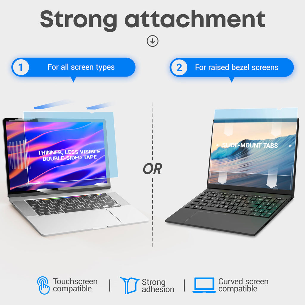 VINTEZ 14 inch Blue Light Blocking Screen Protector Panel for 16:9 Widescreen Computer Monitor and Laptop - PC Anti-UV Eye Protection Filter Film - Anti-Scratch Diagonal Frame Shield [2 Pack]