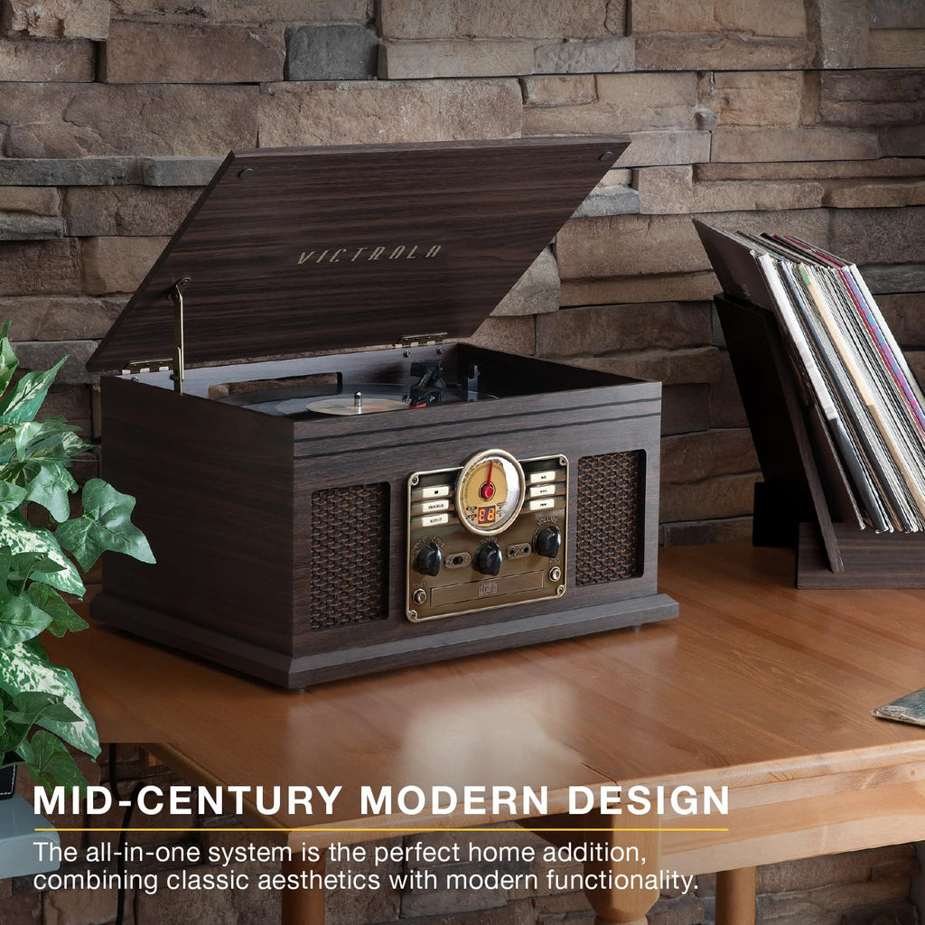 Victrola Quincy - 6-in-1 Bluetooth Record Player - Grey