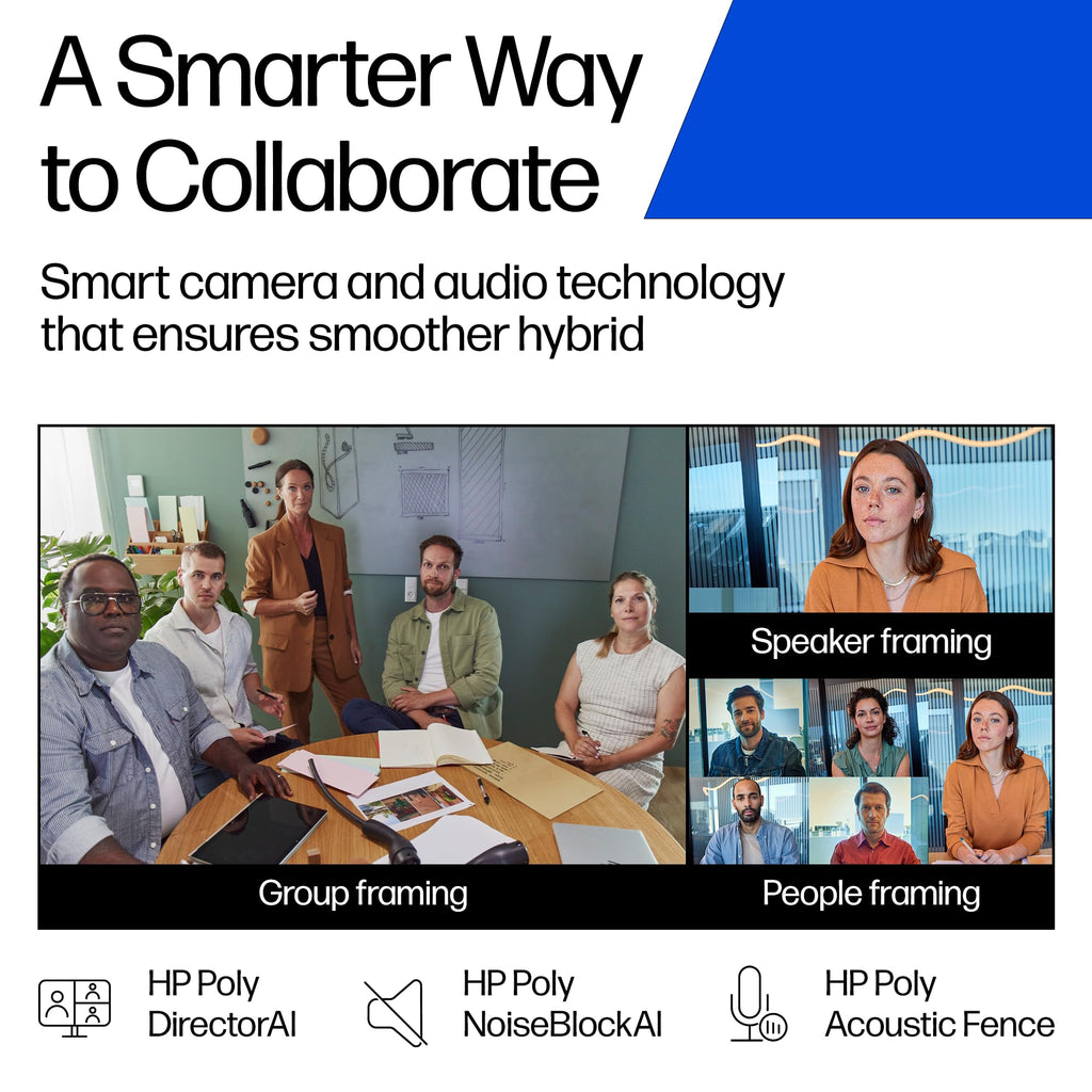 Poly Studio V12 – USB Video Bar for Small Rooms - 4K 20MP Camera, AI-Enhanced Audio, Noise Cancellation, Poly Lens Management - Microsoft Teams, Zoom & Google Meet Compatible - Thoughtfully Made