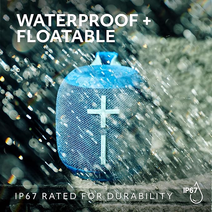 Ultimate Ears WONDERBOOM 4 Outdoor Speakers Bluetooth Waterproof with Big Bass & 360-Degree Sound, Dustproof Floating Wireless Speaker, 131ft Range - Blue