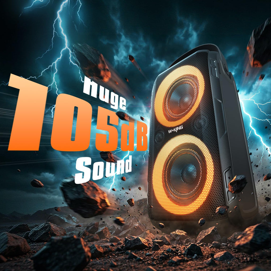 W-KING Party Bluetooth Speaker Boom Box, 180W Max Big Large Speaker